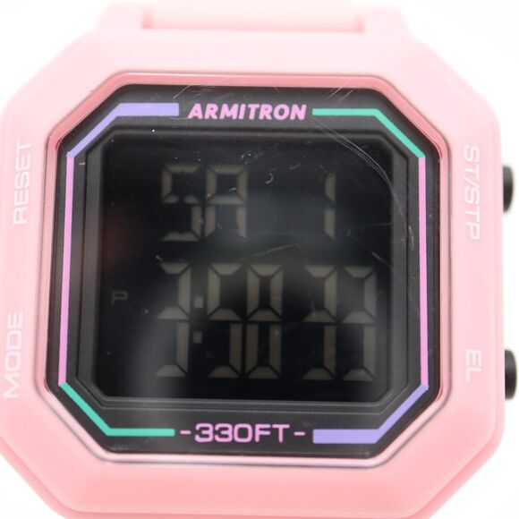 Armitron Womens Digital Sport Watch 36mm Square Dial Pink Black with New Battery - Picture 5 of 15
